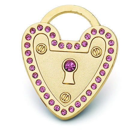 Heart Padlock Dog ID Tag