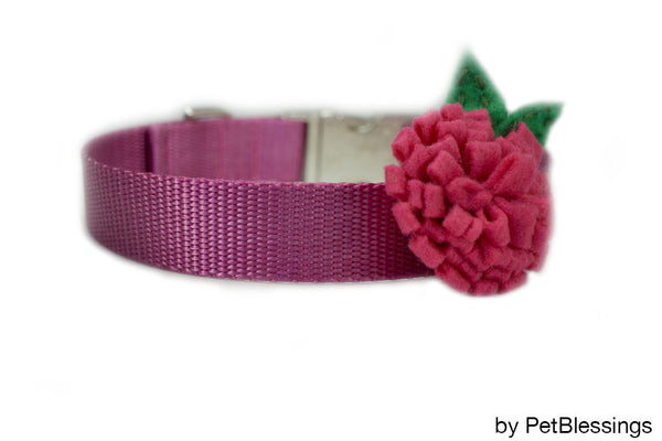 Pink Flower Dog Collar Accessory